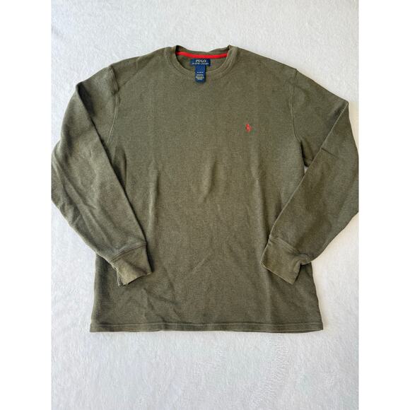 Polo Ralph Lauren Waffle Knit Thermal Men XL Long Sleeve Crew Neck Pony Logo - Picture 7 of 7